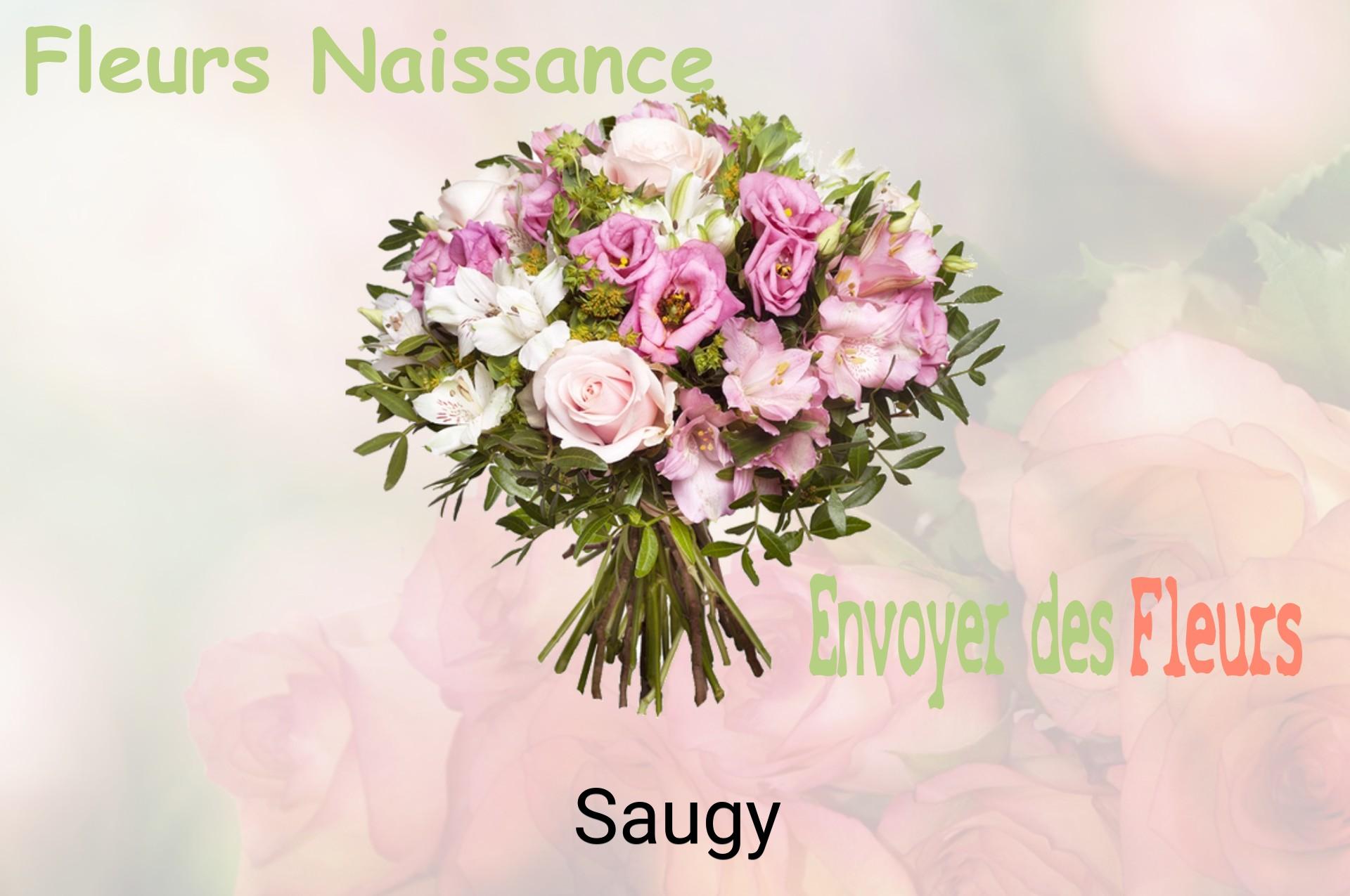 Bouquet de fleurs de naissance livré à Saugy