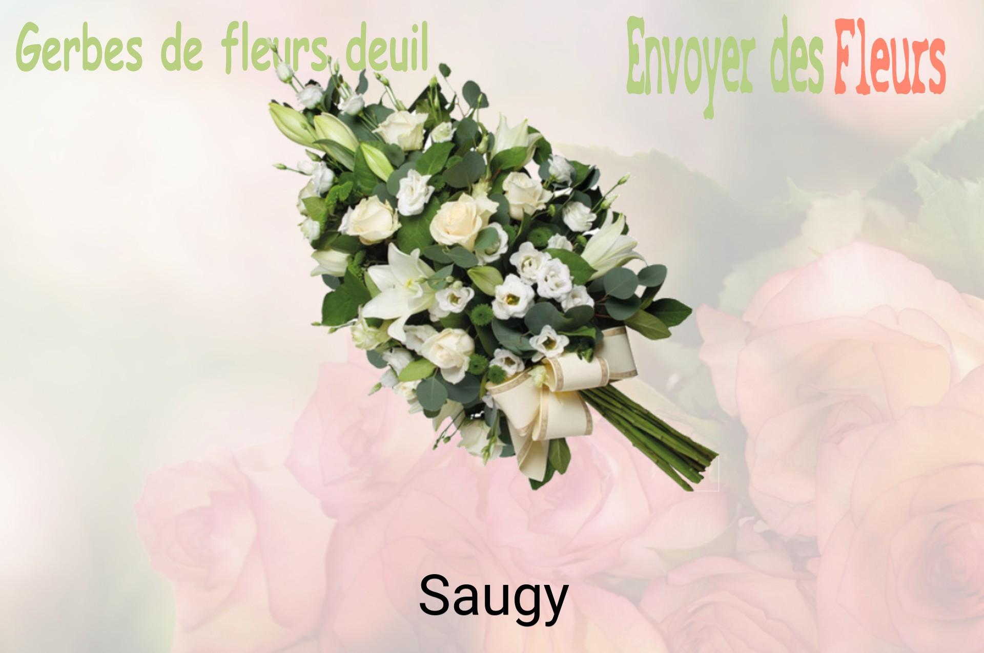 Gerbe de fleurs de deuil livrée à Saugy
